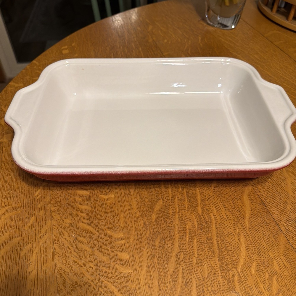 Huge Emile Henry France Ultime Rectangular Baking Dish Casserole Red 16.1x10.2"